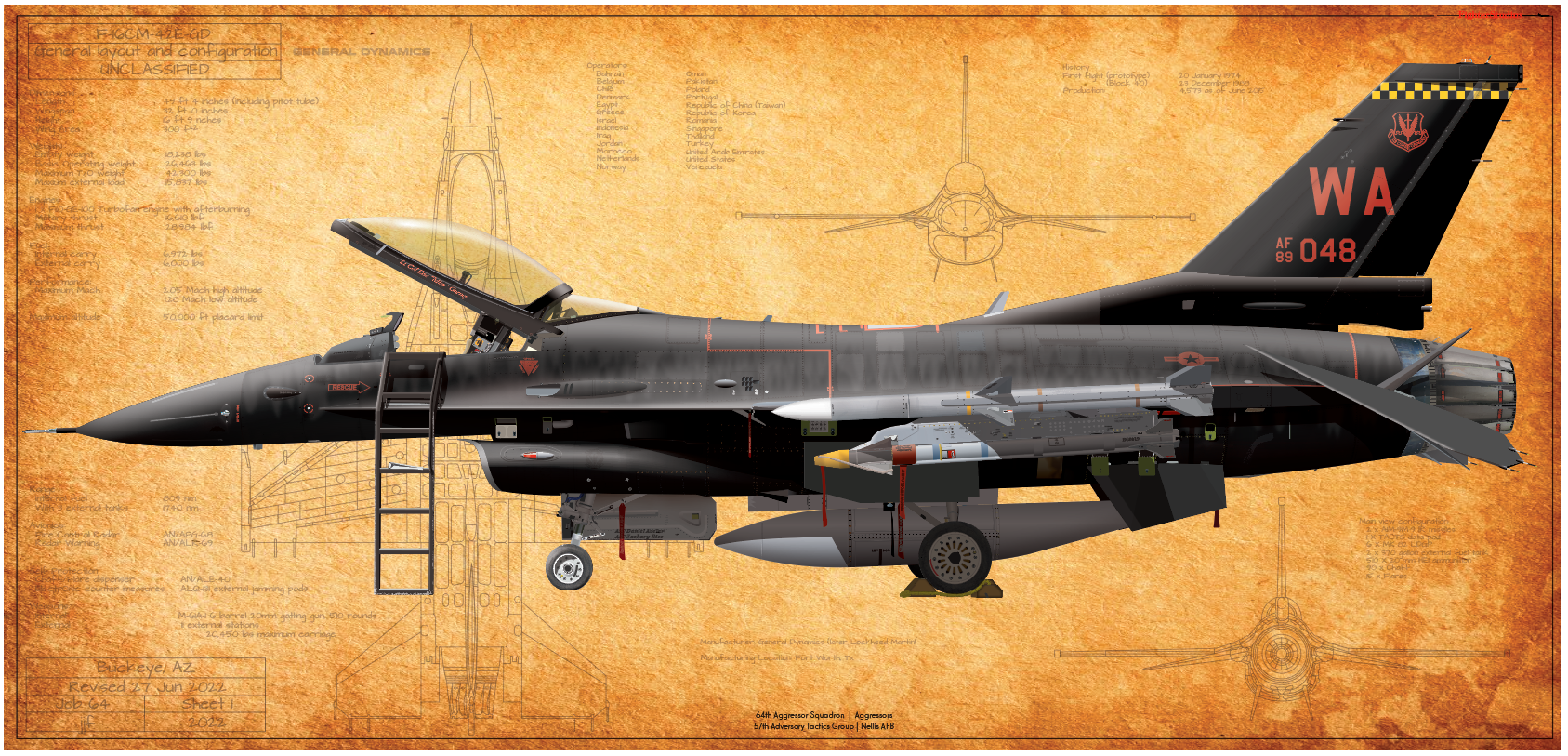 F-16 Fighting Falcon | “Wraith” USAF 64th Aggressor Squadron